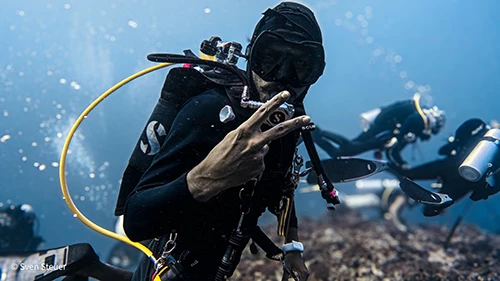 Diver underwater in Hurghada