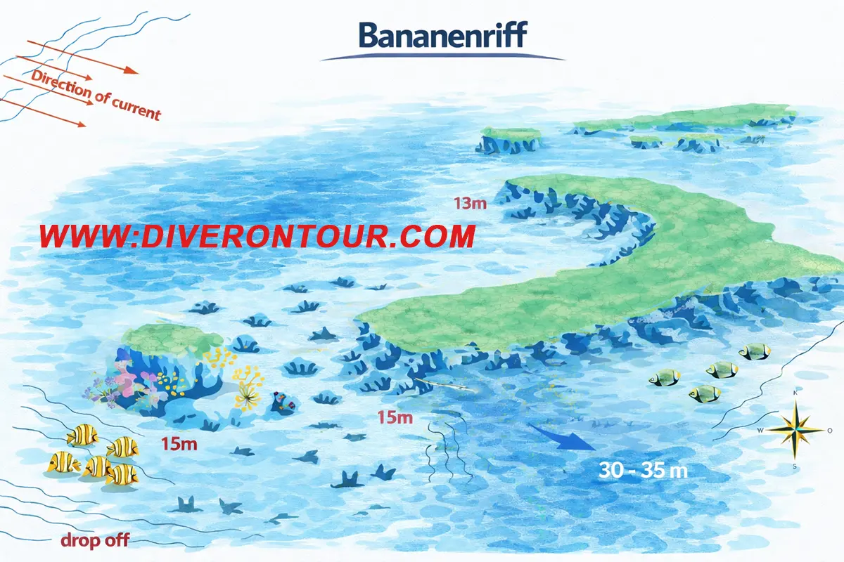 Tauchkarte Bananenriff Hurghada Rotes Meer