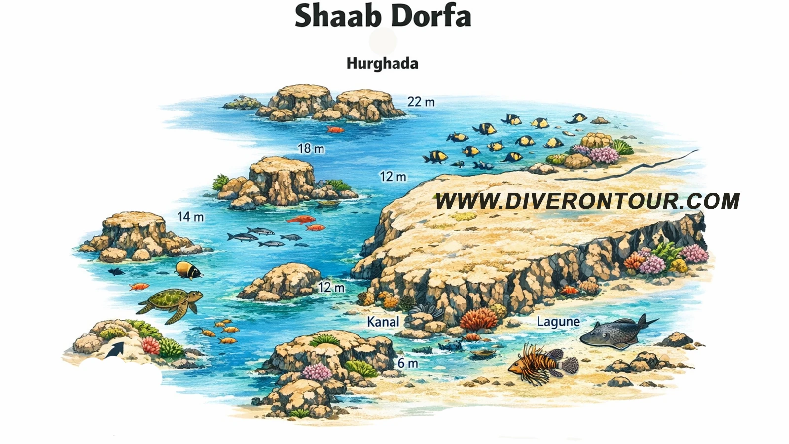 Tauchkarte Shaab Dorfa Hurghada